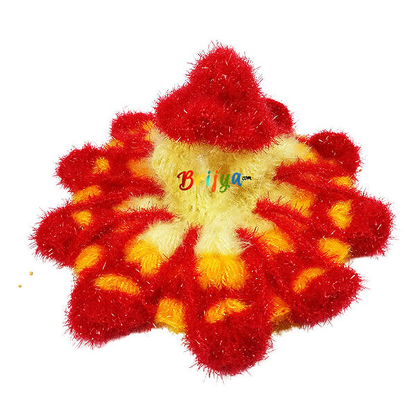 Creem Red Shining Woolen Dress For Laddu Gopal Ji (6-7-8) no