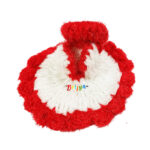 Simple Red White Flower Smooth Woolen Dress For Bal Gopal.