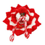 Red White1 Smooth Woolen Dress For Bal Gopal (0-1) no