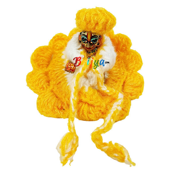 Yellow White Woolen Dress For Bal Gopal Ji (1-2) no