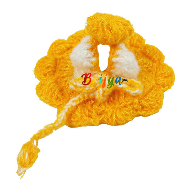 Yellow White Woolen Dress For Bal Gopal Ji (1-2) no
