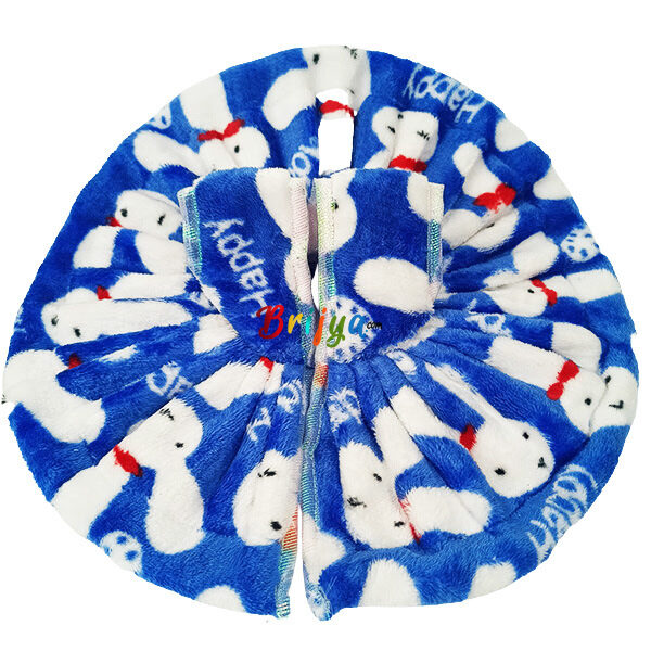 Elegant Print Feather Blue Woolen Phosak For Bal Gopal Ji