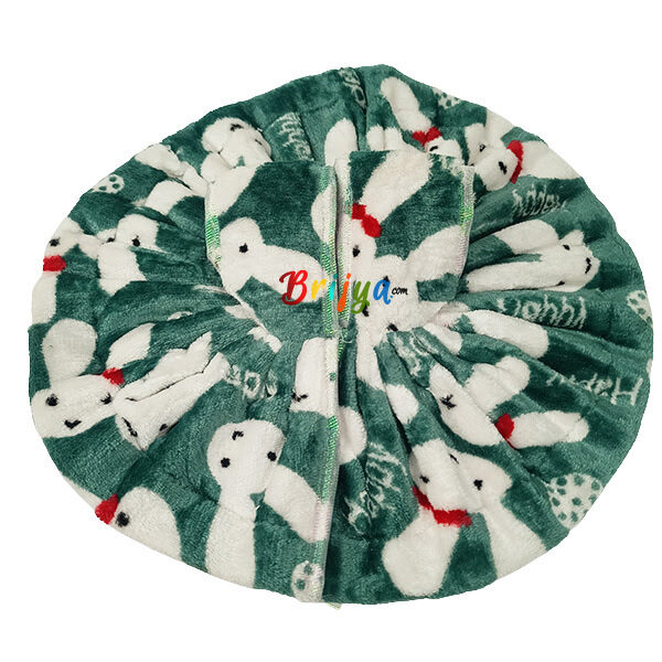 Elegant Print Feather Green Woolen Poshak For Bal Gopal Ji