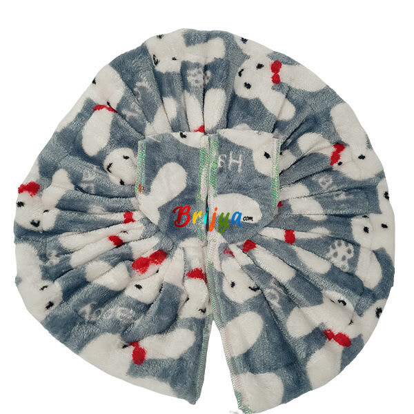 Elegant Print Feather Grey Woolen Poshak For Bal Gopal Ji