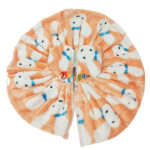 Elegant Print Feather Peach Woolen Poshak For Bal Gopal Ji