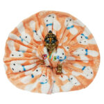 Elegant Print Feather Peach Woolen Poshak For Bal Gopal Ji