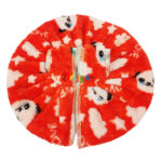 Elegant Print Feather Orange Woolen Poshak For Bal Gopal Ji