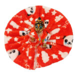 Elegant Print Feather Orange Woolen Poshak For Bal Gopal Ji