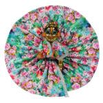 Beautiful Pink Multi Print Winter Dress For Ladoo Gopal