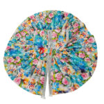 Beautiful Skyblue Multi Print Winter Dress For Ladoo Gopal