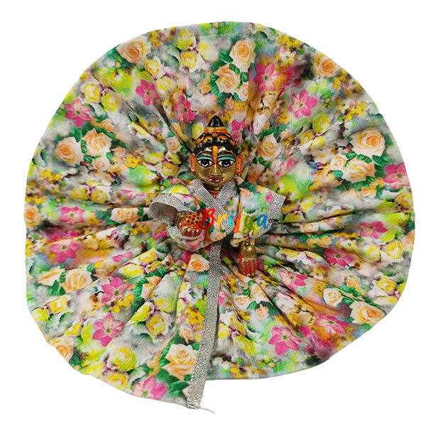 Beautiful Yellow Multi Print Winter Dress For Laddoo Gopal