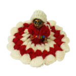 Beautiful Creeam Maroon Woolen Dress For Bal Gopal Ji