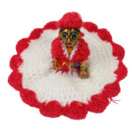 Beautiful White Gajri Woolen Dress For Bal Gopal Ji