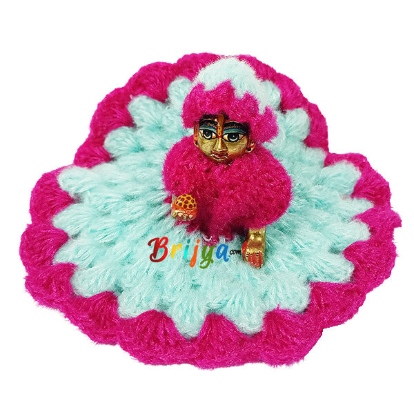 Beautiful Magenta Skyblue Woolen Dress For Bal Gopal Ji