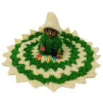 Beautiful Cream Green Woolen Dress For Bal Gopal Ji