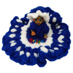 Beautiful Blue White Woolen Dress For Bal Gopal Ji
