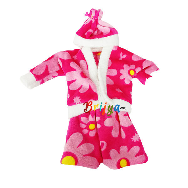 Pink Printed Warm Topi Night Suit For Gopal Ji