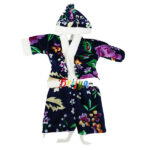 Blue Purple Printed Warm Topi Night Suit For Gopal Ji