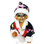 Red Blue Printed Warm Topi Night Suit For Gopal Ji