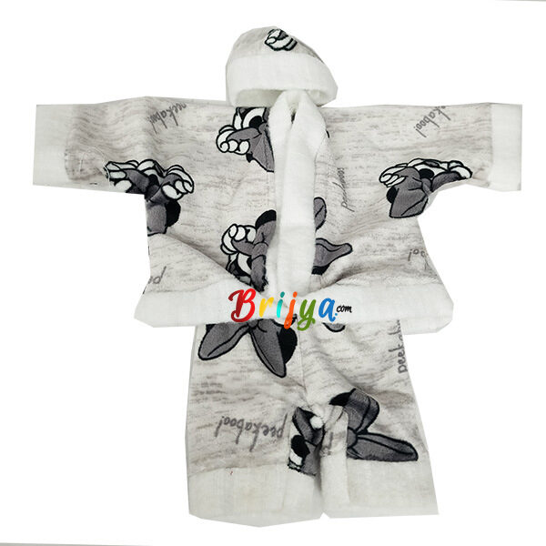 Light Grey Printed Warm Topi Night Suit For Gopal Ji