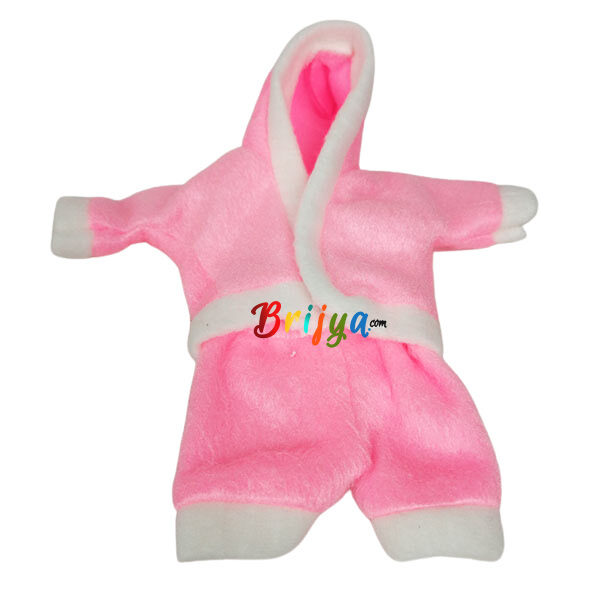 Pink Winter Monkey Suit For Ladoo Gopal Ji