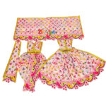 Heavy Lace Pink Embroidery Dress For Radha Krishan Ji