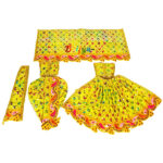 Yellow Heavy Embroidery Dress For Radha Krishan Ji