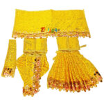 Yellow Net Sequence Embroidery Work Poshak For RK