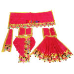 Magenta Net Sequence Embroidery Work Poshak For RK