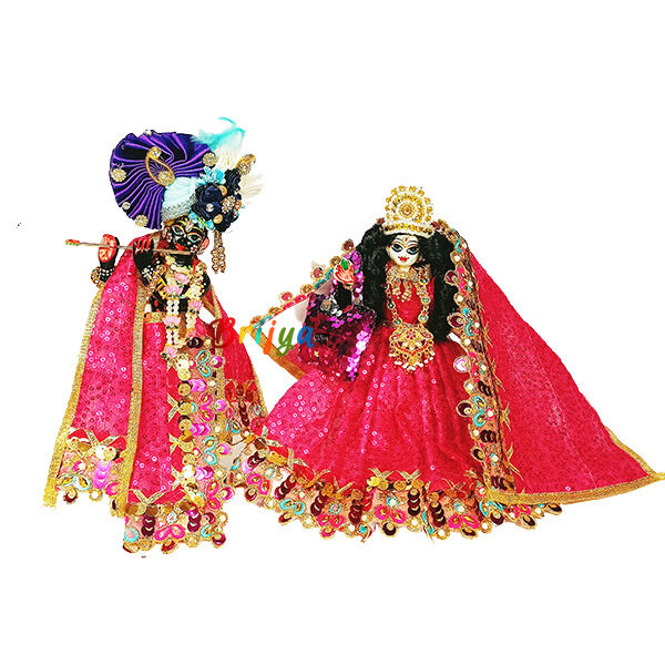 Magenta Net Sequence Embroidery Work Poshak For RK