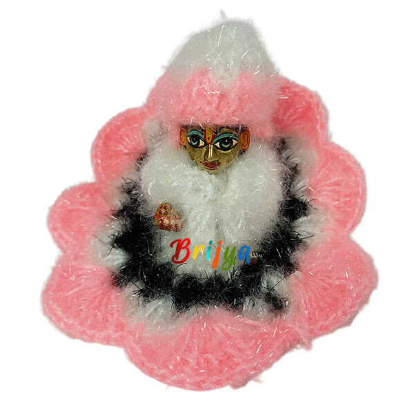 Pink White 1 Shining Woolen Dress For Bal Gopal Ji