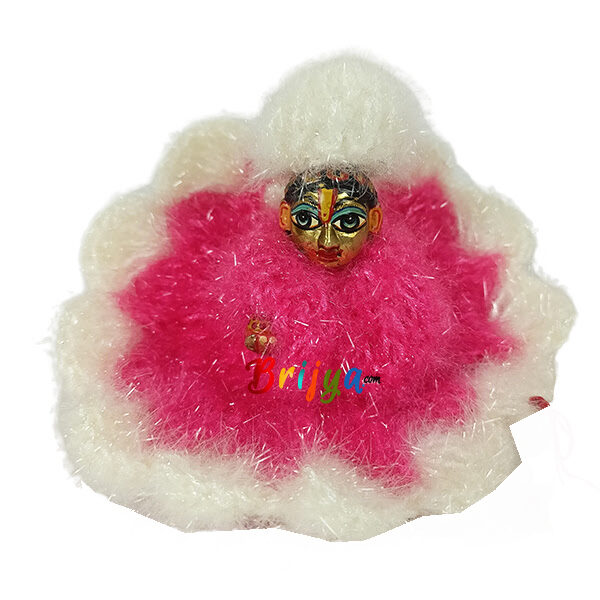 Magenta White Shining Woolen Dress For Bal Gopal Ji