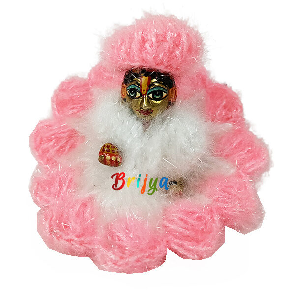 Pink White 2 Shining Woolen Dress For Bal Gopal Ji