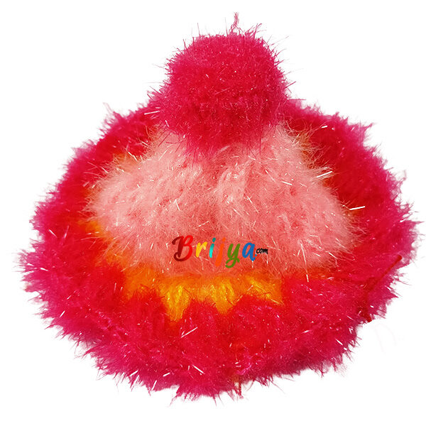 Pink Yellow 1 Shining Woolen Dress For Bal Gopal Ji