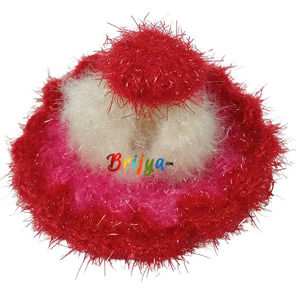 Rad White Shining Woolen Dress For Bal Gopal Ji