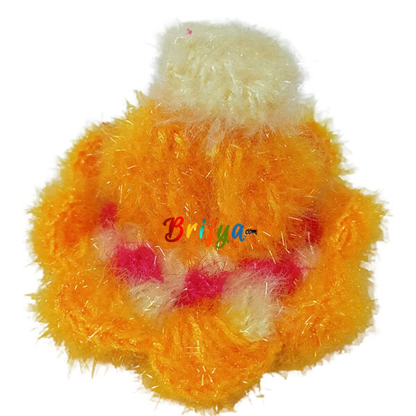 Pink Yellow Shining Woolen Dress For Bal Gopal Ji