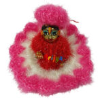 Red Pink Shining Woolen Dress For Bal Gopal Ji