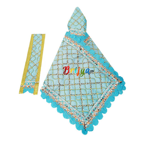 Beautiful Skyblue Sitara Embroidery Work For Sai Baba Dress