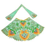 Elegant Heavy Pearl Stone Work SeeGreen Lehnga Patka For DurgaMaa