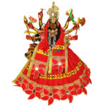 Red Resham Lace With Mirror Lehnga Patka For Durga Ji