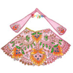 Elegant Heavy Pearl Stone Work Pink Lehnga Patka For DurgaMaa