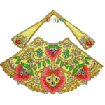 Elegant Heavy Pearl Stone Work Yellow Lehnga Patka For DurgaMaa