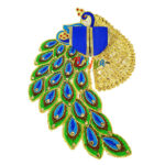 Blue Peacock Design embroidery stone work