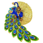 Blue Peacock Design embroidery stone work