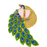 Pink Peacock Design embroidery stone work - Image 2