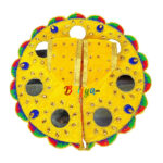 Yellow velvet kundan glass work
