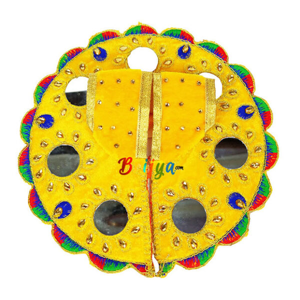 Yellow velvet kundan glass work