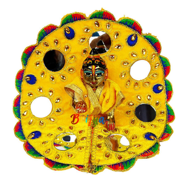 Yellow velvet kundan glass work