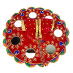 Magenta velvet kundan glass work