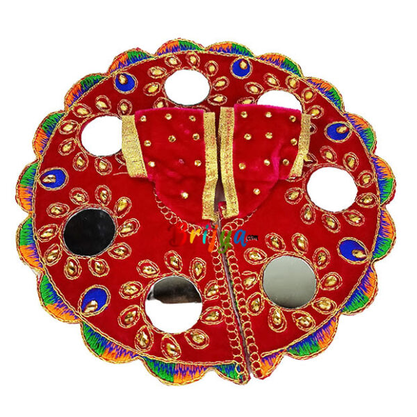 Magenta velvet kundan glass work